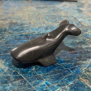 Black Marble Whale Carving, Hand Carved Whale, Ocean Decor, Beach House Decor